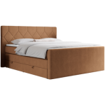 Łóżko kontynentalne KING EIGAR 140x200 - H4 - pomarańczowy, struktura
