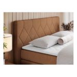 Łóżko kontynentalne KING EIGAR 140x200 - H4 - pomarańczowy, struktura