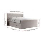 Łóżko kontynentalne KING EIGAR 120x200 - H3 - beżowy, struktura