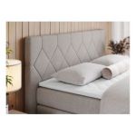 Łóżko kontynentalne KING EIGAR 180x200 - H3 - beżowy, struktura