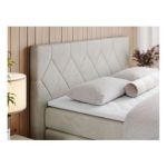 Łóżko kontynentalne KING EIGAR 160x200 - H4 - beżowy, welwet