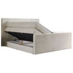 Łóżko kontynentalne KING EIGAR 200x200 - H4 - beżowy, welwet