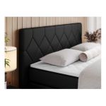 Łóżko kontynentalne KING EIGAR 160x200 - H3 - czarny, ekoskóra