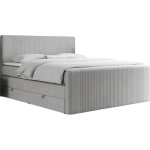 Łóżko kontynentalne KING DOREN 200x200 - H3 - jasnoszary, struktura