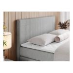 Łóżko kontynentalne KING DOREN 160x200 - H4 - jasnoszary, struktura