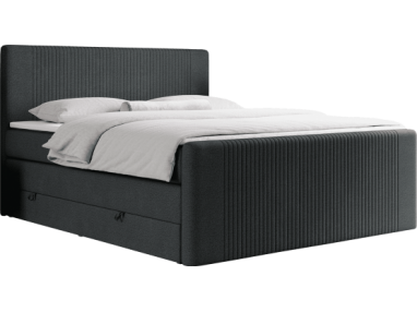 Łóżko kontynentalne KING DOREN 200x200 - H3 - ciemnoszary, struktura