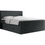 Łóżko kontynentalne KING DOREN 200x200 - H3 - ciemnoszary, struktura