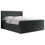 Łóżko kontynentalne KING DOREN 200x200 - H3 - ciemnoszary, struktura