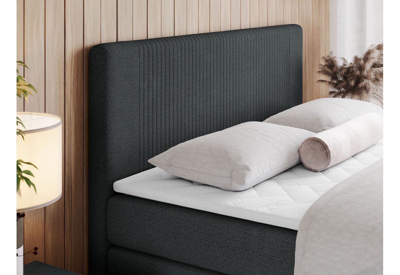 Łóżko kontynentalne KING DOREN 120x200 - H4 - ciemnoszary, struktura