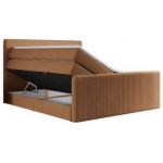 Łóżko kontynentalne KING DOREN 200x200 - H4 - pomarańczowy, struktura