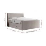 Łóżko kontynentalne KING DOREN 120x200 - H3 - beżowy, struktura