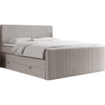 Łóżko kontynentalne KING DOREN 200x200 - H4 - beżowy, struktura