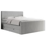 Łóżko kontynentalne KING DOREN 200x200 - H4 - beżowy, struktura