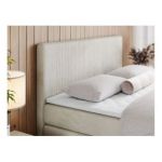 Łóżko kontynentalne KING DOREN 120x200 - H3 - beżowy, welwet