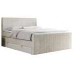 Łóżko kontynentalne KING DOREN 160x200 - H3 - beżowy, welwet