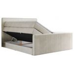 Łóżko kontynentalne KING DOREN 180x200 - H3 - beżowy, welwet