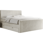 Łóżko kontynentalne KING DOREN 200x200 - H3 - beżowy, welwet