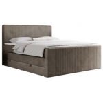 Łóżko kontynentalne KING DOREN 180x200 - H3 - brązowy, welwet