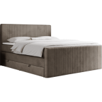 Łóżko kontynentalne KING DOREN 200x200 - H3 - brązowy, welwet