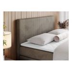 Łóżko kontynentalne KING DOREN 200x200 - H3 - brązowy, welwet