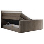 Łóżko kontynentalne KING DOREN 120x200 - H4 - brązowy, welwet