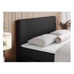 Łóżko kontynentalne KING DOREN 120x200 - H3 - czarny, ekoskóra