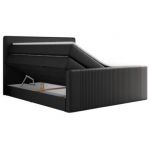 Łóżko kontynentalne KING DOREN 140x200 - H3 - czarny, ekoskóra