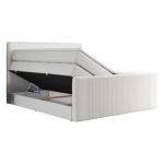 Łóżko kontynentalne KING DOREN 140x200 - H3 - biały, ekoskóra