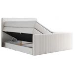 Łóżko kontynentalne KING DOREN 160x200 - H4 - biały, ekoskóra