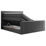 Łóżko kontynentalne KING DOREN 160x200 - H3 - ciemnoszary, ekoskóra