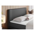 Łóżko kontynentalne KING DOREN 120x200 - H4 - ciemnoszary, ekoskóra