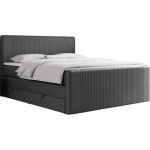 Łóżko kontynentalne KING DOREN 140x200 - H4 - ciemnoszary, ekoskóra