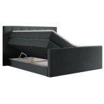 Łóżko kontynentalne KING VELEN 180x200 - H3 - ciemnoszary, struktura