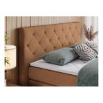 Łóżko kontynentalne KING VELEN 140x200 - H3 - pomarańczowy, struktura