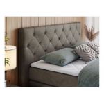 Łóżko kontynentalne KING VELEN 200x200 - H3 - brązowy, welwet