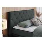 Łóżko kontynentalne KING VELEN 160x200 - H4 - ciemnoszary, struktura