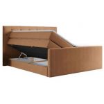 Łóżko kontynentalne KING VELEN 180x200 - H4 - pomarańczowy, struktura