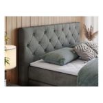 Łóżko kontynentalne KING VELEN 120x200 - H4 - ciemnoszary, welwet