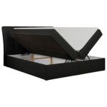 Łóżko kontynentalne DIEGOS 200x200 - H3 - czarny, ekoskóra