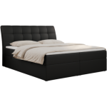 Łóżko kontynentalne DIEGOS 120x200 - H4 - czarny, ekoskóra