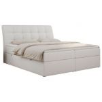 Łóżko kontynentalne DIEGOS 120x200 - H4 - biały, ekoskóra