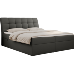 Łóżko kontynentalne DIEGOS 140x200 - H3 - szary, ekoskóra