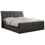 Łóżko kontynentalne DIEGOS 180x200 - H3 - szary, ekoskóra