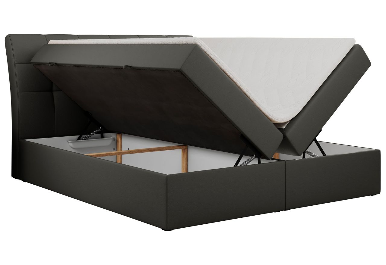 Łóżko kontynentalne DIEGOS 120x200 - H4 - szary, ekoskóra