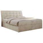 Łóżko kontynentalne DIEGOS 200x200 - H3 - beżowy, welwet