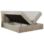 Łóżko kontynentalne DIEGOS 180x200 - H4 - beżowy, welwet