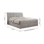 Łóżko kontynentalne DIEGOS 120x200 - H3 - jasnoszary, struktura