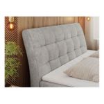 Łóżko kontynentalne DIEGOS 160x200 - H3 - jasnoszary, struktura