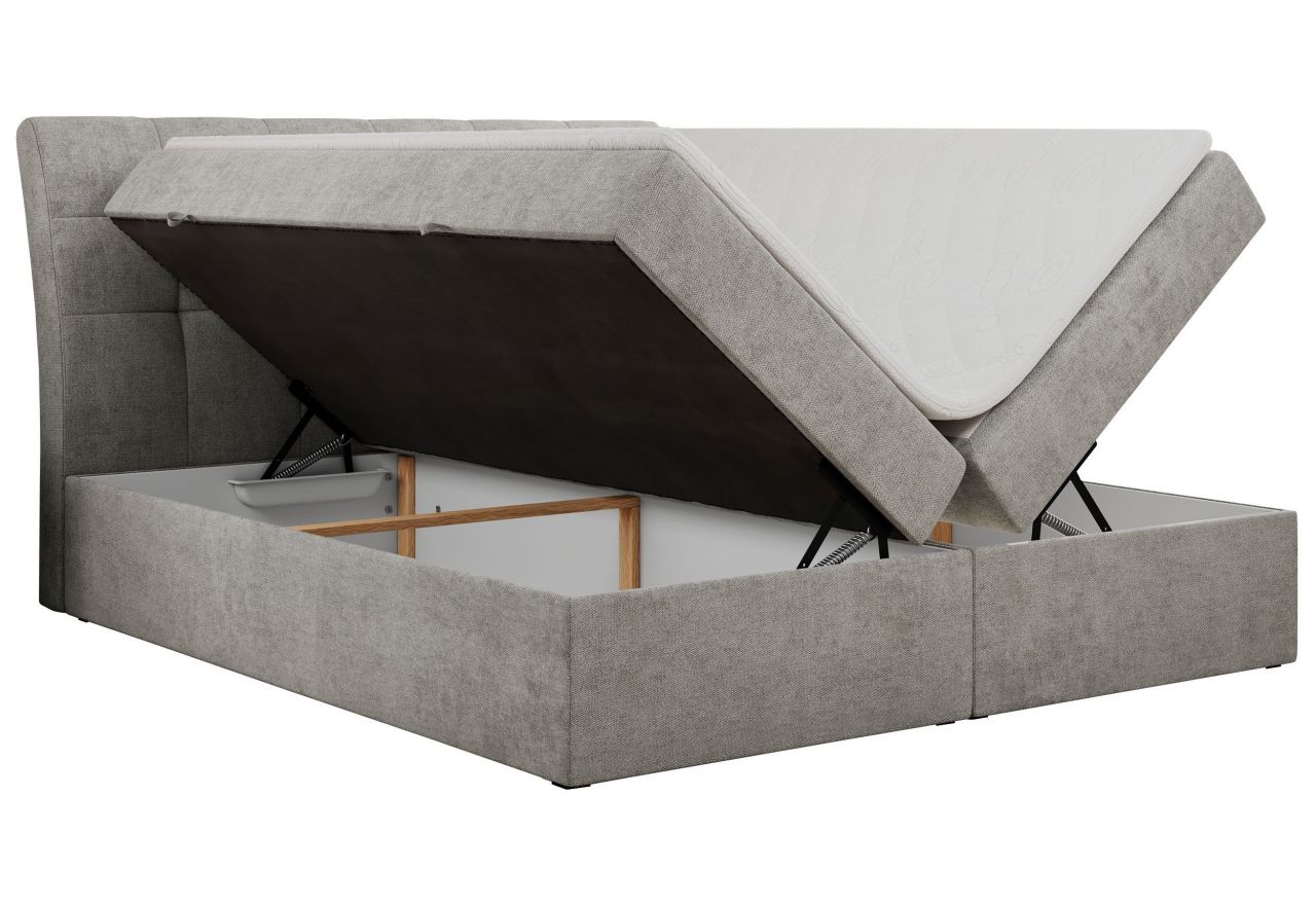 Łóżko kontynentalne DIEGOS 120x200 - H4 - jasnoszary, struktura