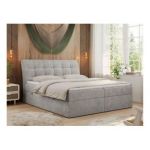 Łóżko kontynentalne DIEGOS 180x200 - H4 - jasnoszary, struktura